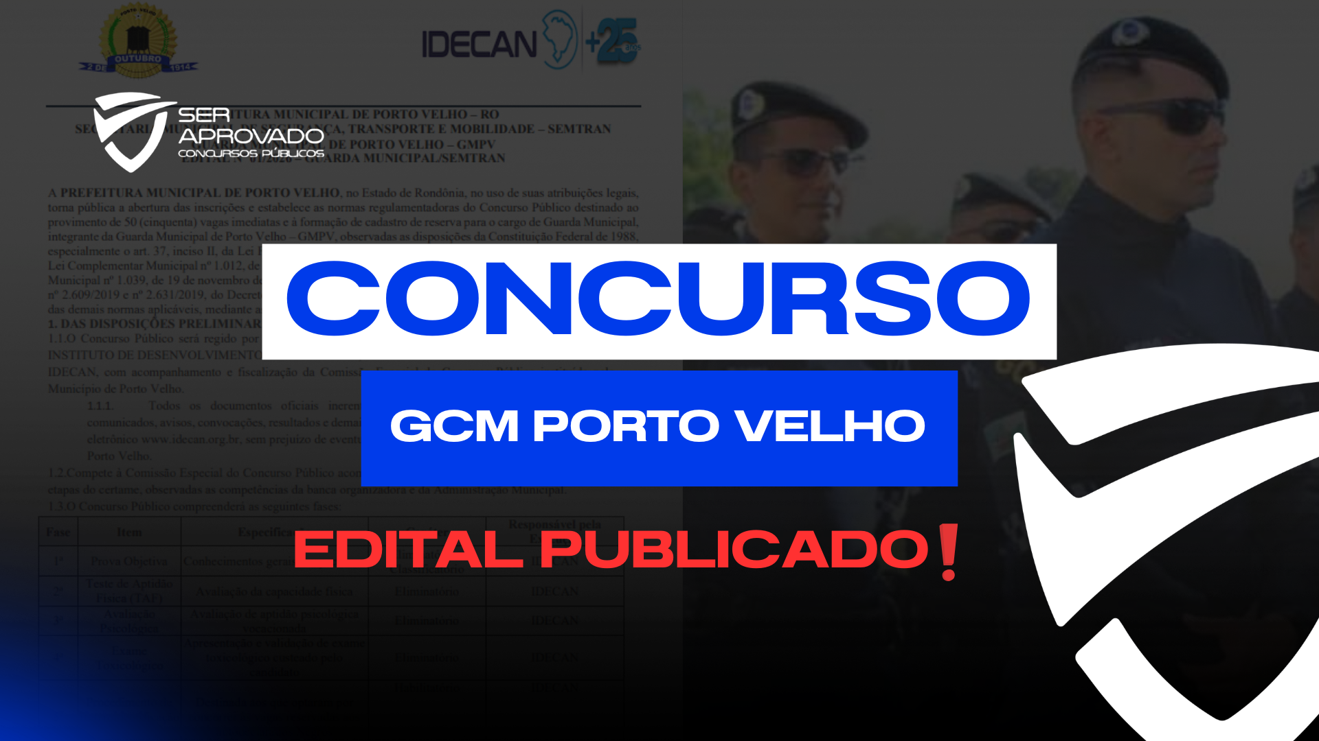Guarda Municipal de Porto Velho 2026: Guia Completo com as principais informa��es do Edital!